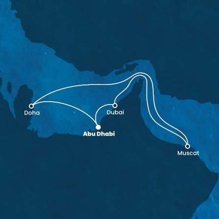 Spojené arabské emiráty, Omán, Katar z Abu Dhabi na lodi Costa Toscana