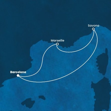 Španělsko, Francie, Itálie z Barcelony na lodi Costa Diadema