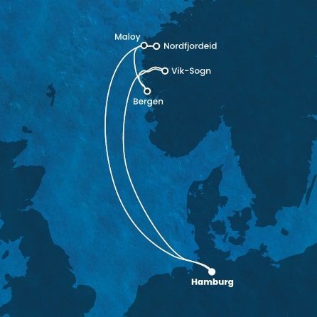 Německo, Norsko z Hamburku na lodi Costa Favolosa