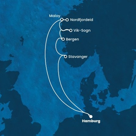 Německo, Norsko z Hamburku na lodi Costa Favolosa