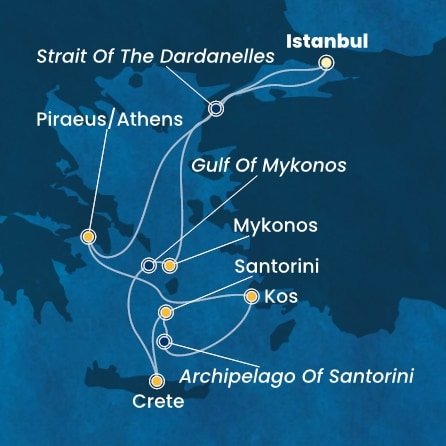 Turecko, Řecko z Istanbulu na lodi Costa Fortuna