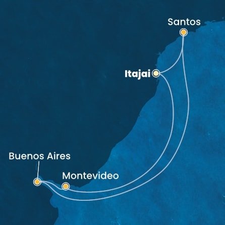 Brazílie, Argentina, Uruguay na lodi Costa Diadema