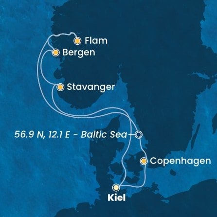 Německo, Dánsko, Norsko z Kielu na lodi Costa Diadema