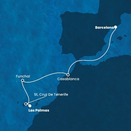 Španělsko, Portugalsko, Maroko z Las Palmas na lodi Costa Fortuna