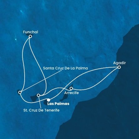 Španělsko, Portugalsko, Maroko z Las Palmas na lodi Costa Fortuna