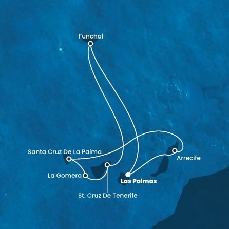 Španělsko, Portugalsko z Las Palmas na lodi Costa Fortuna