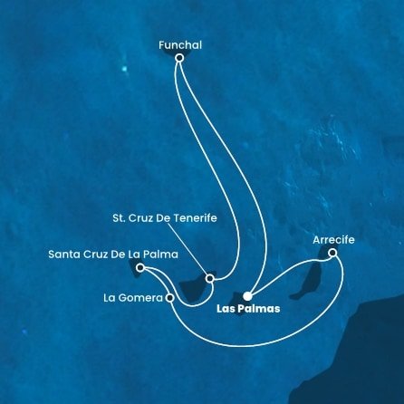 Španělsko, Portugalsko z Las Palmas na lodi Costa Fortuna