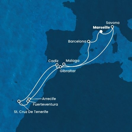 Francie, Itálie, Španělsko, Velká Británie z Marseille na lodi Costa Diadema