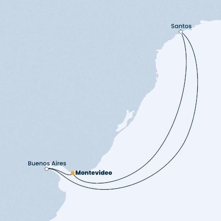Uruguay, Argentina, Brazílie z Montevidea na lodi Costa Favolosa