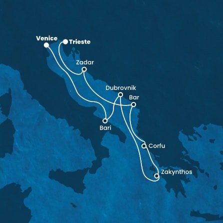 Itálie, Chorvatsko, Řecko, Norsko na lodi Costa Deliziosa