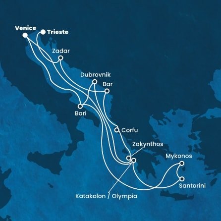 Itálie, Řecko, Chorvatsko, Norsko na lodi Costa Deliziosa
