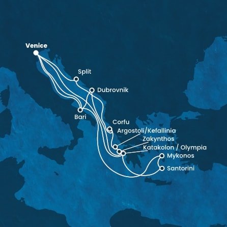 Itálie, Chorvatsko, Řecko na lodi Costa Deliziosa
