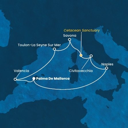 Španělsko, Itálie, Francie z Palma de Mallorca na lodi Costa Pacifica