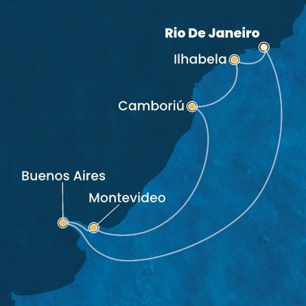 Brazílie, Uruguay, Argentina z Rio de Janeira na lodi Costa Favolosa