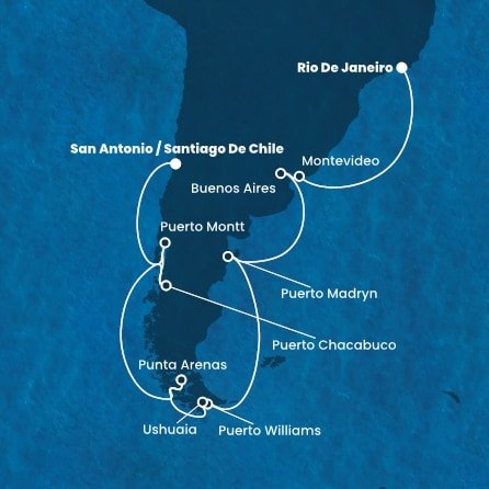 Brazílie, Uruguay, Argentina, Chile z Rio de Janeira na lodi Costa Deliziosa