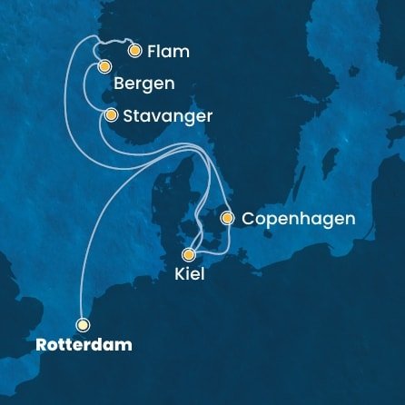 Nizozemsko, Německo, Dánsko, Norsko z Rotterdamu na lodi Costa Diadema