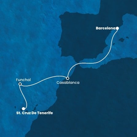 Španělsko, Portugalsko, Maroko z Tenerife na lodi Costa Fortuna