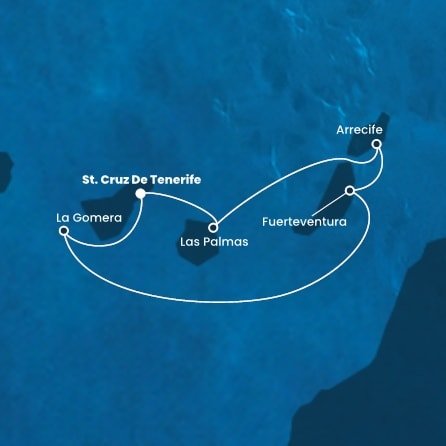 Španělsko z Tenerife na lodi Costa Fortuna