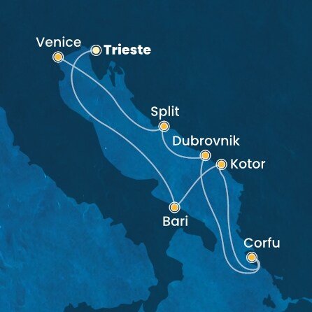 Itálie, Černá Hora, Řecko, Chorvatsko na lodi Costa Deliziosa