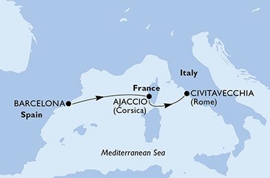 Španělsko, Francie, Itálie z Barcelony na lodi MSC Orchestra
