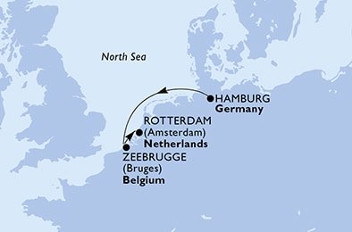 Německo, Belgie, Nizozemsko z Hamburku na lodi MSC Preziosa