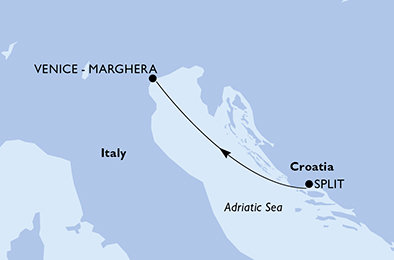 Chorvatsko, Itálie ze Splitu na lodi MSC Armonia