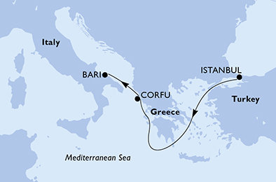 Turecko, Řecko, Itálie z Istanbulu na lodi MSC Sinfonia