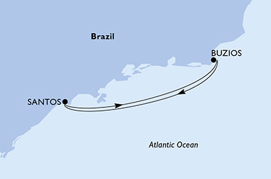 Brazílie ze Santosu na lodi MSC Armonia