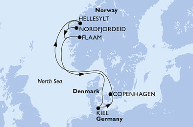 Dánsko, Norsko, Německo z Kodaně na lodi MSC Euribia