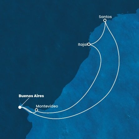 Argentina, Brazílie, Uruguay z Buenos Aires na lodi Costa Diadema