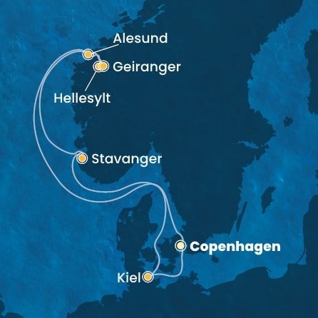 Dánsko, Norsko, Německo z Kodaně na lodi Costa Diadema