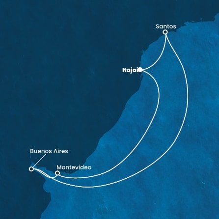 Brazílie, Uruguay, Argentina na lodi Costa Diadema