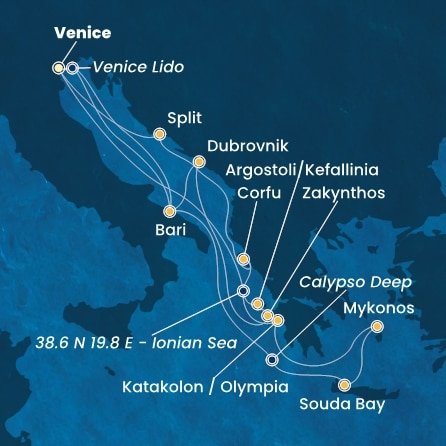 Itálie, Řecko, Chorvatsko na lodi Costa Deliziosa