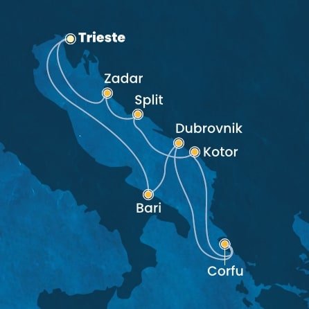 Itálie, Chorvatsko, Řecko, Černá Hora na lodi Costa Deliziosa