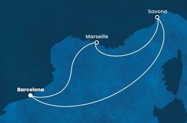 Španělsko, Francie, Itálie z Barcelony na lodi Costa Diadema