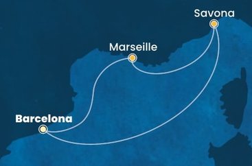 Španělsko, Francie, Itálie z Barcelony na lodi Costa Diadema