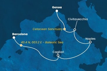 Španělsko, Itálie z Barcelony na lodi Costa Smeralda