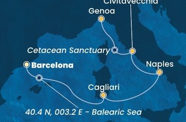 Španělsko, Itálie z Barcelony na lodi Costa Smeralda