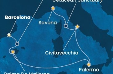 Španělsko, Itálie z Barcelony na lodi Costa Toscana