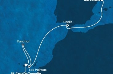 Španělsko, Portugalsko z Barcelony na lodi Costa Fortuna