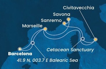 Španělsko, Francie, Itálie z Barcelony na lodi Costa Toscana