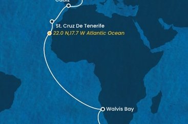 Španělsko, Namibie, Jihoafrická republika z Barcelony na lodi Costa Smeralda