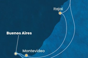 Argentina, Brazílie, Uruguay z Buenos Aires na lodi Costa Diadema