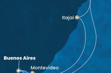 Argentina, Uruguay, Brazílie z Buenos Aires na lodi Costa Diadema