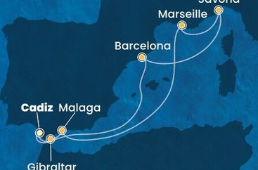 Španělsko, Velká Británie, Francie, Itálie z Cadizu na lodi Costa Diadema Španělsko, Velká Británie, Francie, Itálie z Cadizu na lodi Costa Diadema