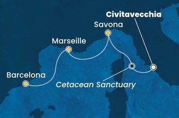 Itálie, Francie, Španělsko z Civitavecchia na lodi Costa Toscana