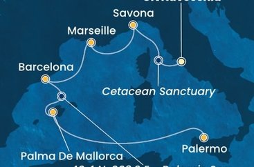 Itálie, Francie, Španělsko z Civitavecchia na lodi Costa Toscana