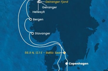 Dánsko, Norsko, Německo z Kodaně na lodi Costa Diadema