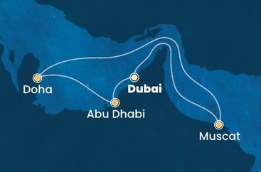 Spojené arabské emiráty, Omán, Katar z Dubaje na lodi Costa Toscana