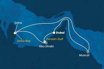 Spojené arabské emiráty, Omán, Katar,  z Dubaje na lodi Costa Smeralda